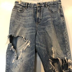 Blue ripped jeans